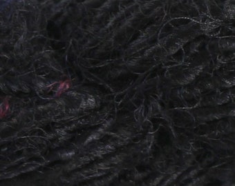 10 yards Banana Black shades multi Recycled Sari Silk Yarn , Crochet, Knit, Jewelry, Craft, Weave, Silk yarn