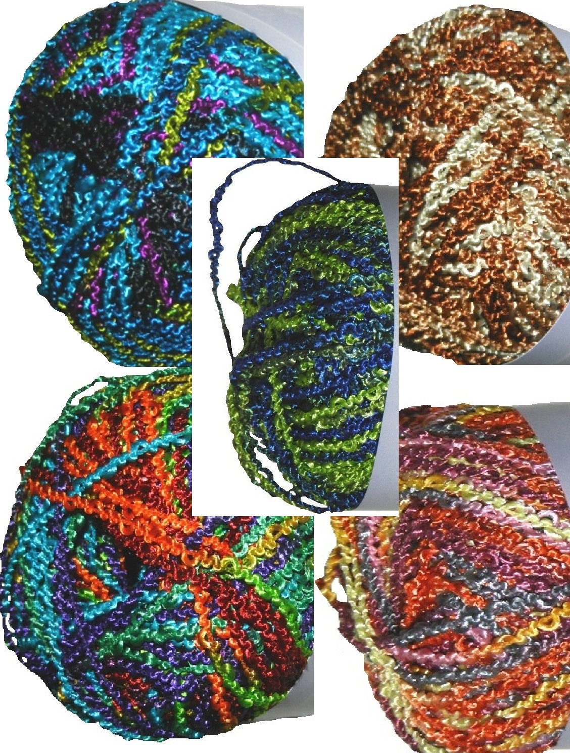 Crafts 10 yards Novelty boucle brown multi yarn for tassels