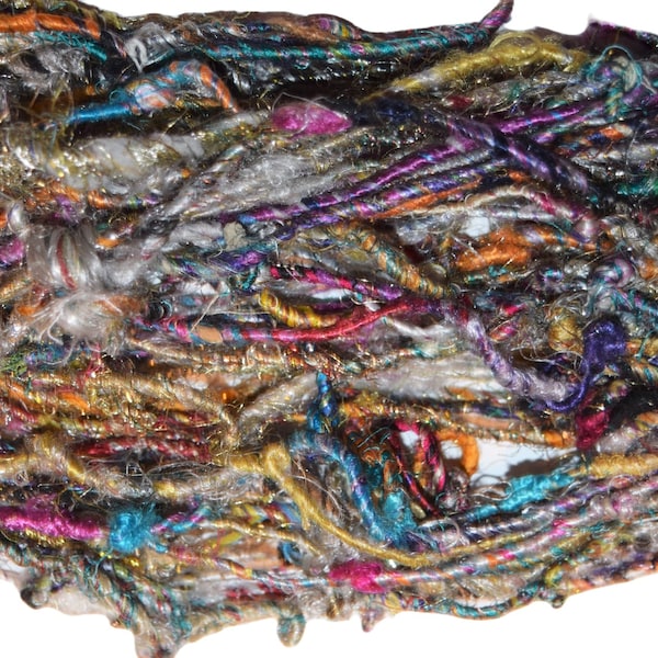 10 yards Fancy Recycled Sari Silk Himalayan Yarn Lurex Sparkly