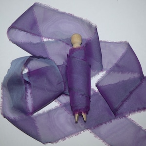 Chiffon Silk Ribbon Bouquet Frayed Edge, 100% Silk, Raw Edge, Ribbon For Wedding Invitation Stationary Gift Wrap