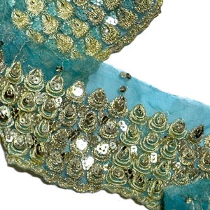1 yard/4 inch Embroidered sari silk ribbon recycled for Junk Journal Bohemian Textile