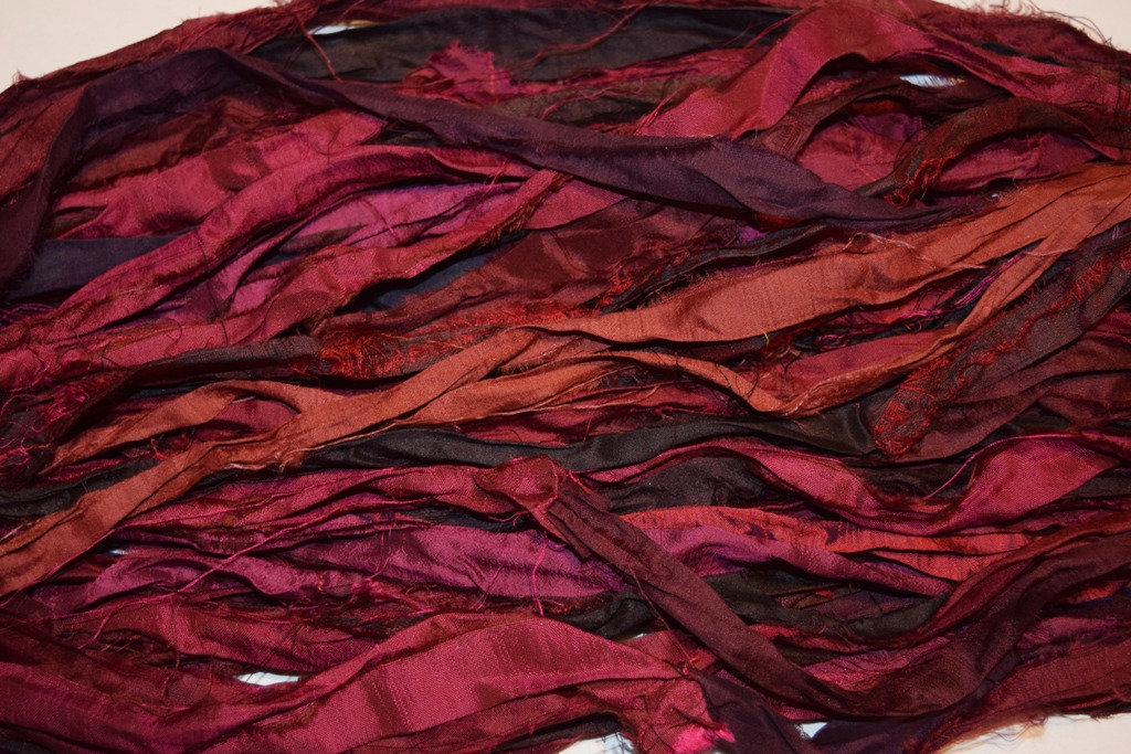 Red - Sari Silk Ribbon - Frond Design Studios