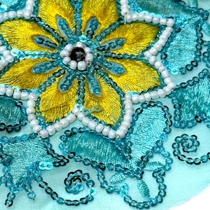 Embroidered Sari Silk Ribbon Bundle: Bohemian Junk Journal Textile 2 qty 5&quot;
