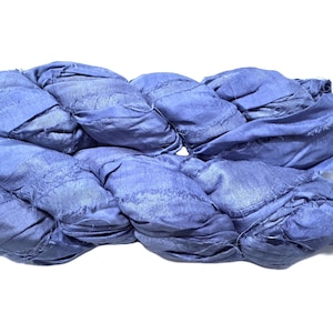 100g Purple Multi Recycled Sari Silk Ribbon Yarn