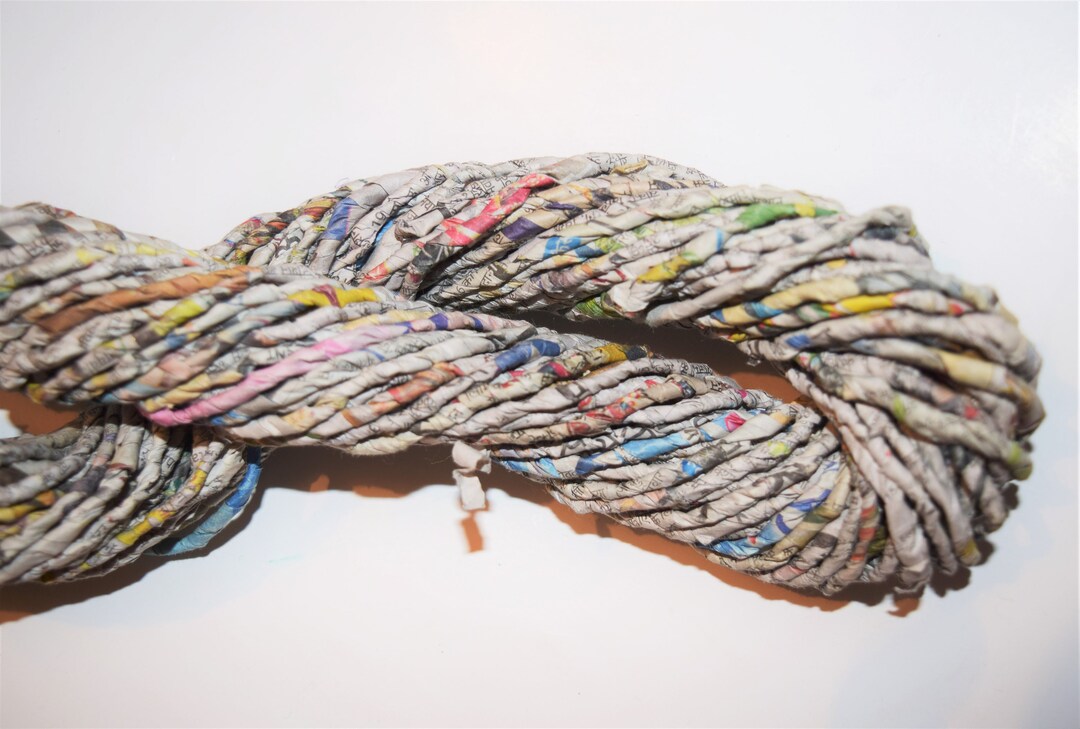 Recycled Newspaper Yarn, Newspaper Yarn, Spun Newspaper Yarn, Eco