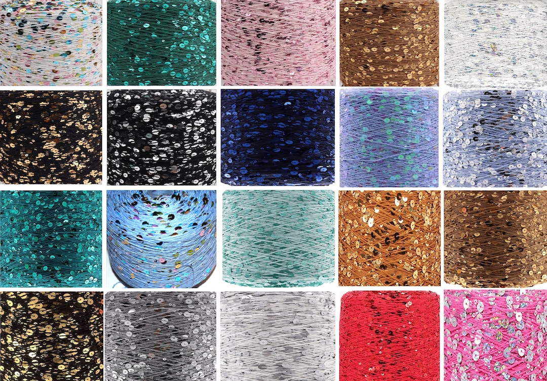String Sequin Color Chart No Tariff! Sequin Yarn: 6mm Round Sequins, Cotton Trimming String - 19 ...