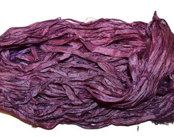 Berry Garden Recycled Sari Silk Ribbon Yarn