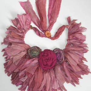 10 yards Bronze Brown Recycled Sari Silk Ribbon Yarn image 4