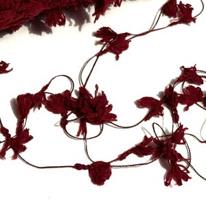 Burgundy Fluff Yarn: 10 Yards Craft Supply