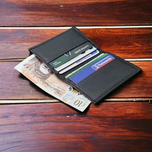 Handmade Leather Card Holder Wallet for Men Women - Slim & Small Cash Pocket Minimalist Wallets - Perfect Gift