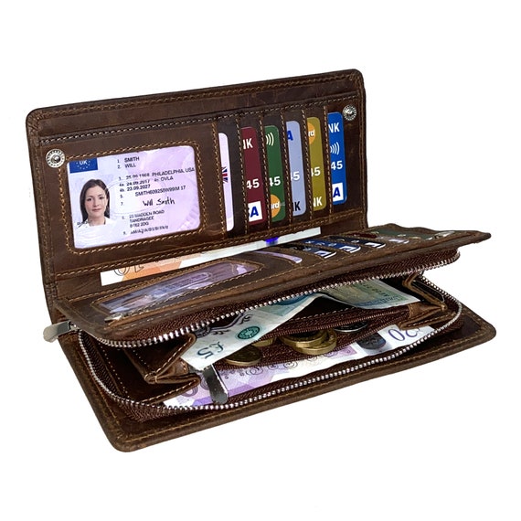 Starhide Women Purse Ladies Genuine Leather RFID Blocking Wallet
