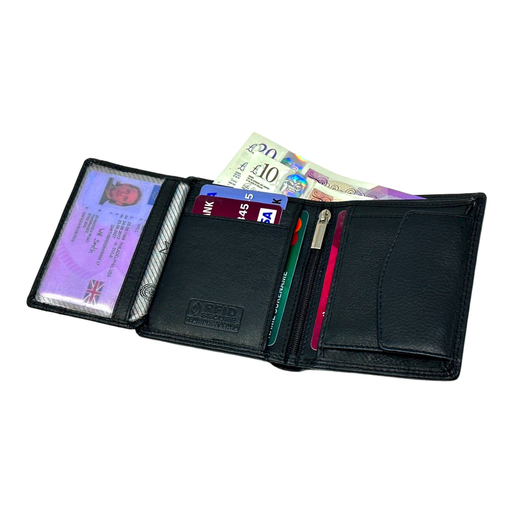 Mens Women Small Black Genuine Soft Leather Card Holder Wallet -  Hong  Kong