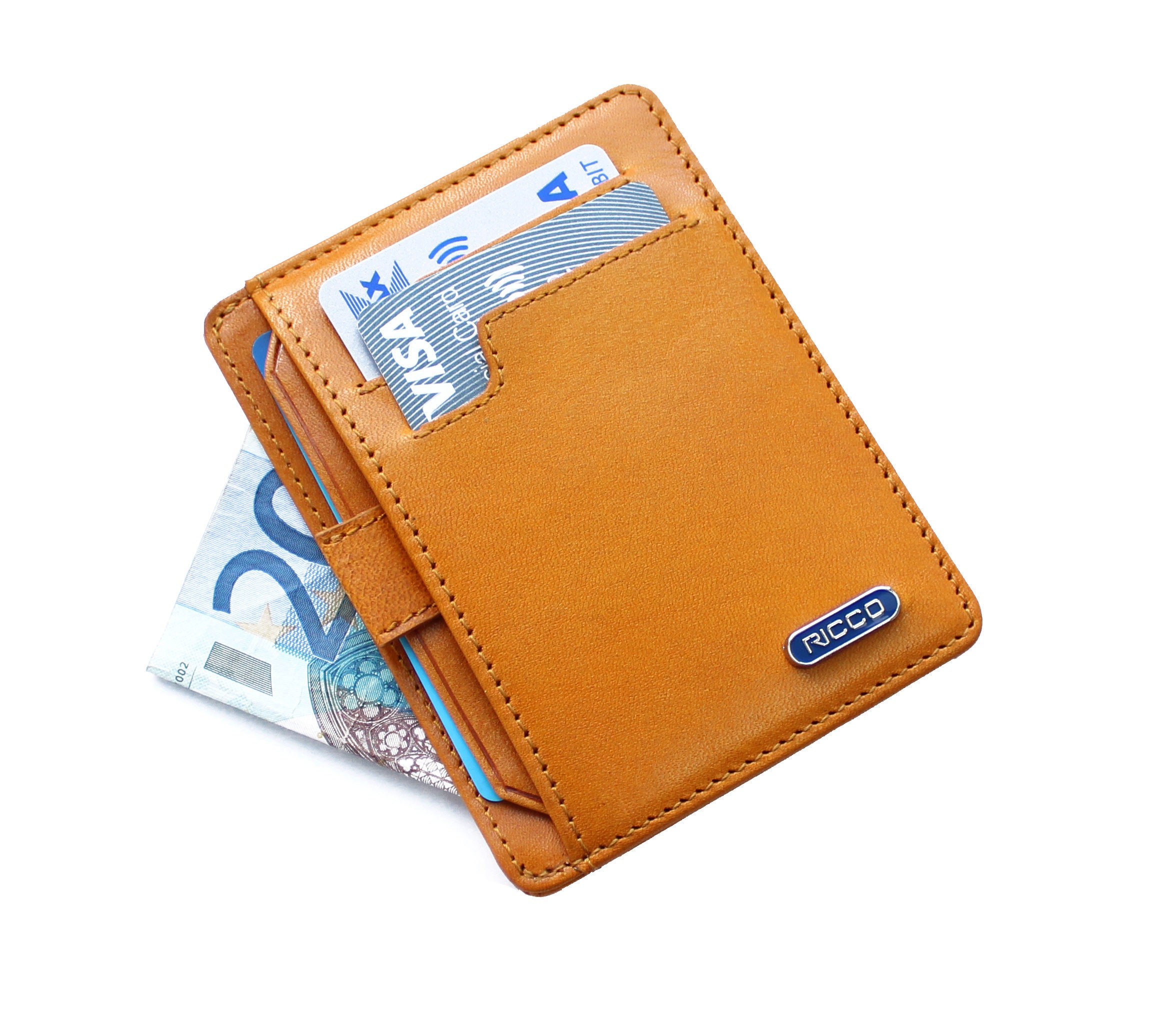 Ricco Mens Front Pocket Wallet Handmade Genuine Leather Ultra Etsy UK