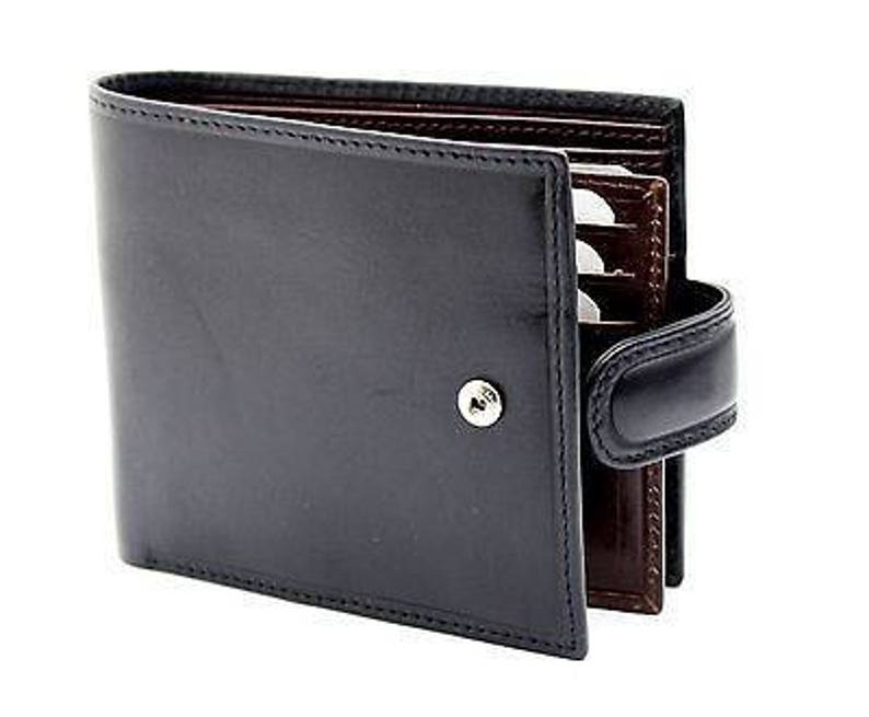 StarHide Mens black brown real italian leather wallet with coin pocket pouch and id window. Multi card holder 835 image 4