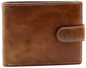 RFID BLOCKING Hand Made Mens Premium Genuine Leather Wallet Purse With Coin Pouch Credit Card Holder Zipped Pocket