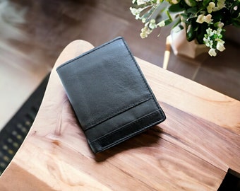New Mens Gents Designer Real Leather Slim Bifold ID Credit Card Holder Wallet Billfold Compact Wallet NA14