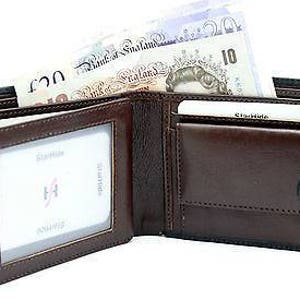 StarHide Mens black brown real italian leather wallet with coin pocket pouch and id window. Multi card holder 835 image 5