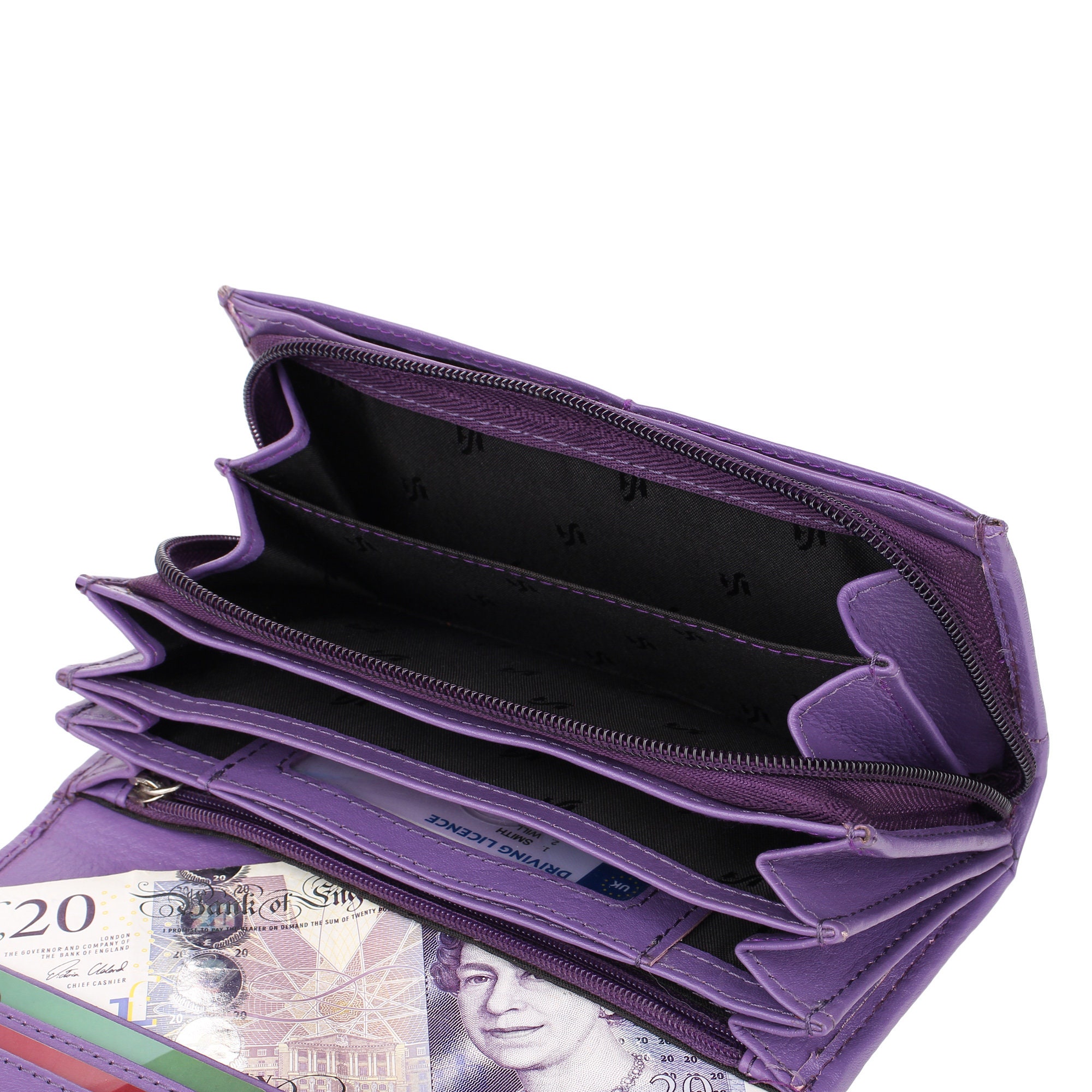 Buy LMN Genuine Leather Violet Women Purse(10 Card Slots) at Amazon.in