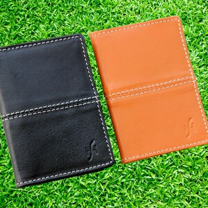 STARHIDE Petit portefeuille minimaliste en cuir pour hommes et femmes avec blocage RFID pour cartes de visite 5001 tan image 6