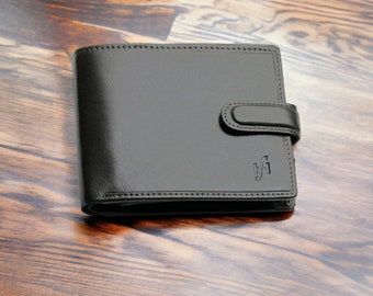 StarHide Mens black brown real italian leather wallet with coin pocket pouch and id window. Multi card holder 835