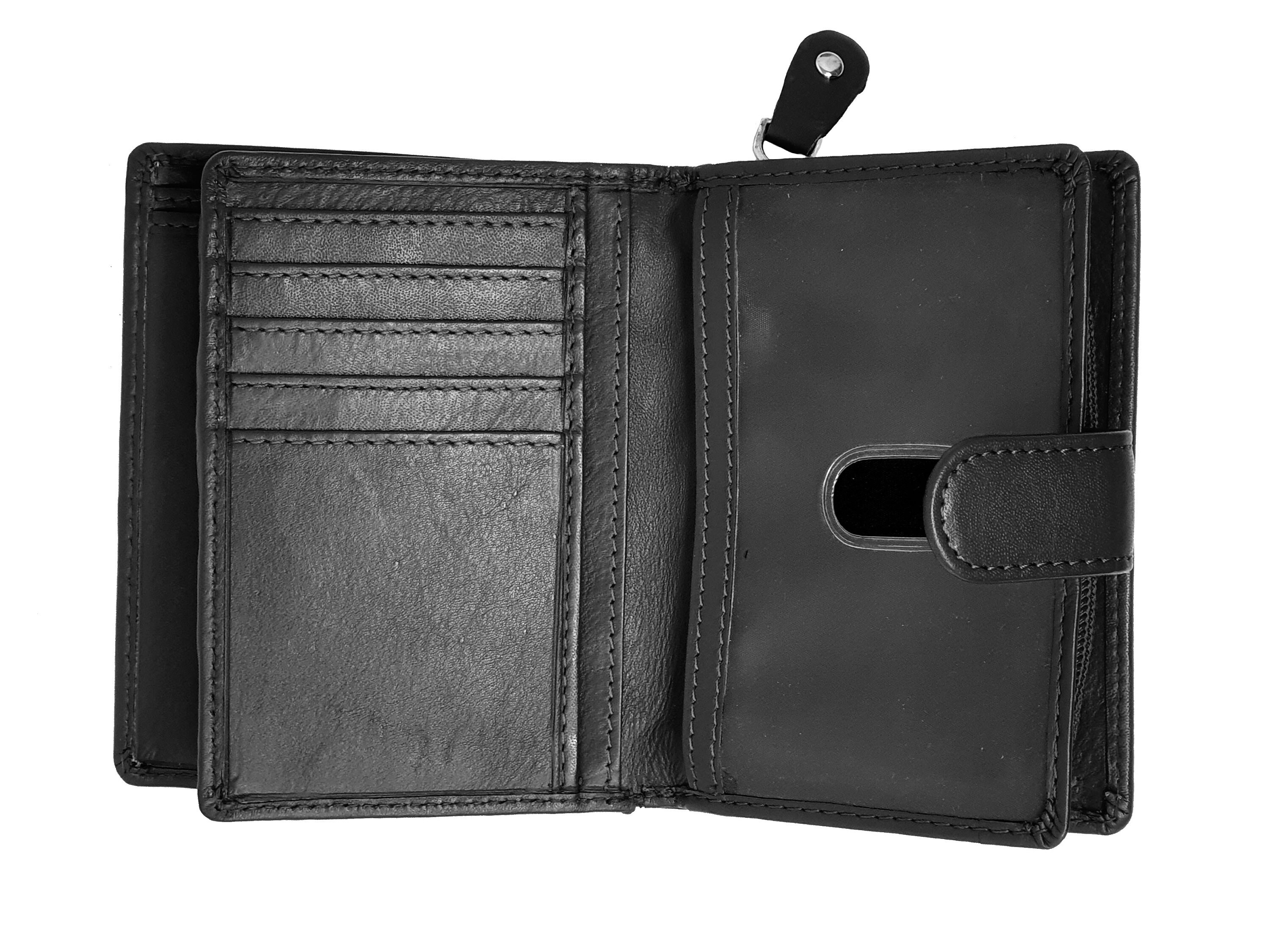 Women's RFID BLOCKING Black Leather Wallet Ladies Purse Etsy UK