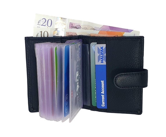 Genuine Leather Women Credit Card Holder Plastic Tassel 20 Cards