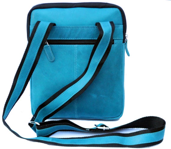 Buy Mens Womens Cross Over Bag Handmade Soft Sky Blue Real Leather Online  in India 