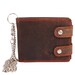 Dark Brown RFID Blocking Mens Genuine Distressed Leather Biker Wallet with Detachable 31cm Safety Chain 3 ID Window Pockets and Coin Purse 