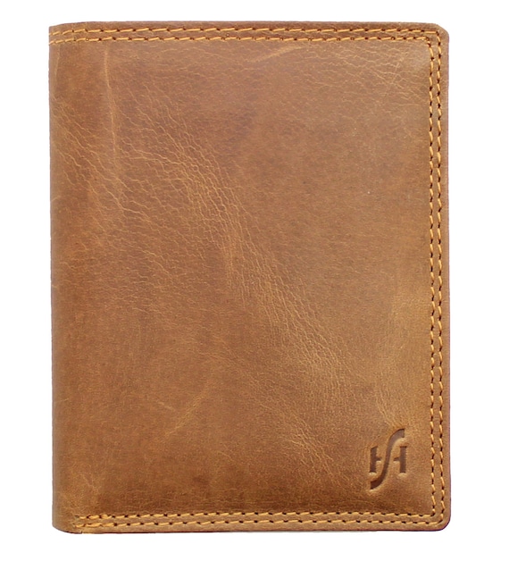 Mens RFID SAFE High Quality Brown Distressed Hunter Vintage Leather Wallet 1090