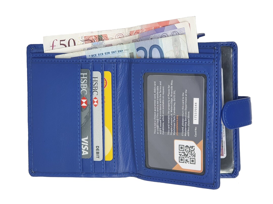 Women's RFID BLOCKING Blue Leather Wallet Ladies Purse Etsy UK