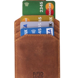 STARHIDE Men's RFID Blocking Distressed Hunter Brown Leather Wallet With Coin Pouch 1050-BRN