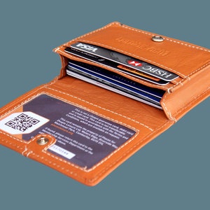 STARHIDE Petit portefeuille minimaliste en cuir pour hommes et femmes avec blocage RFID pour cartes de visite 5001 tan image 3