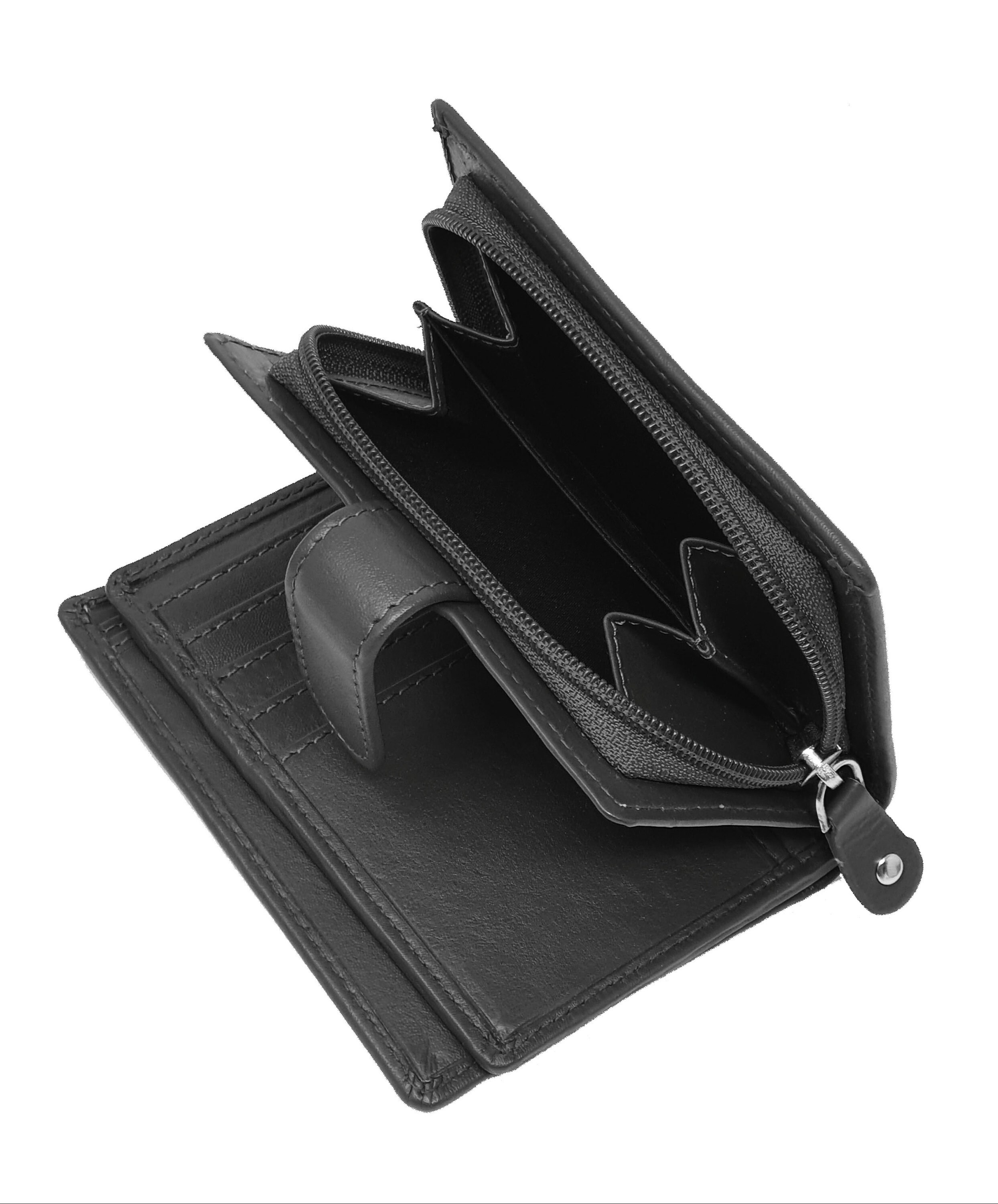 Women's RFID BLOCKING Black Leather Wallet Ladies Purse Etsy UK