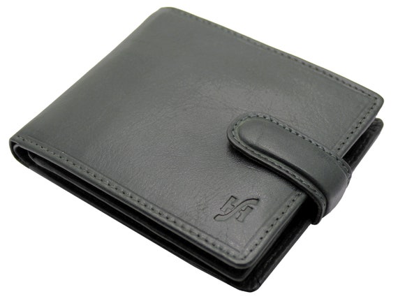 Hommes Cuir Véritable Zip complet autour de Bi-Fold Portefeuille RFID Noir 52