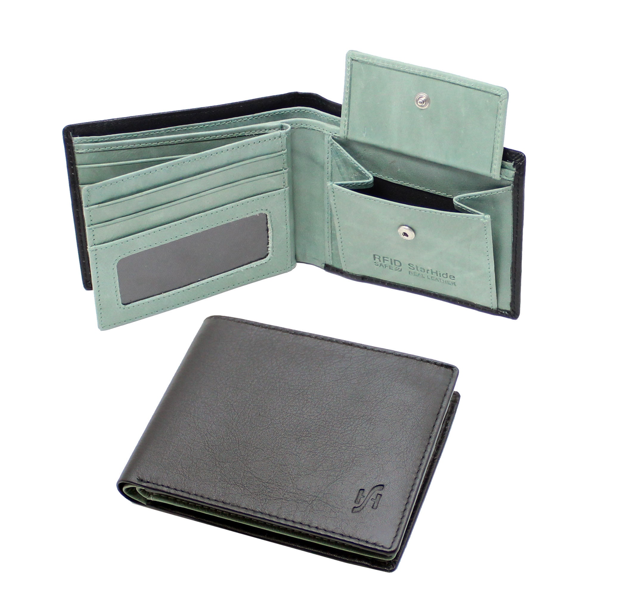 Real Leather Men's Wallet with Coin Pocket and RFID Blocking