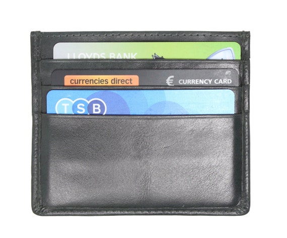 Genuine Leather RFID Card Holder Slim Minimalist Wallet Office ID Credit  Business Card for Men