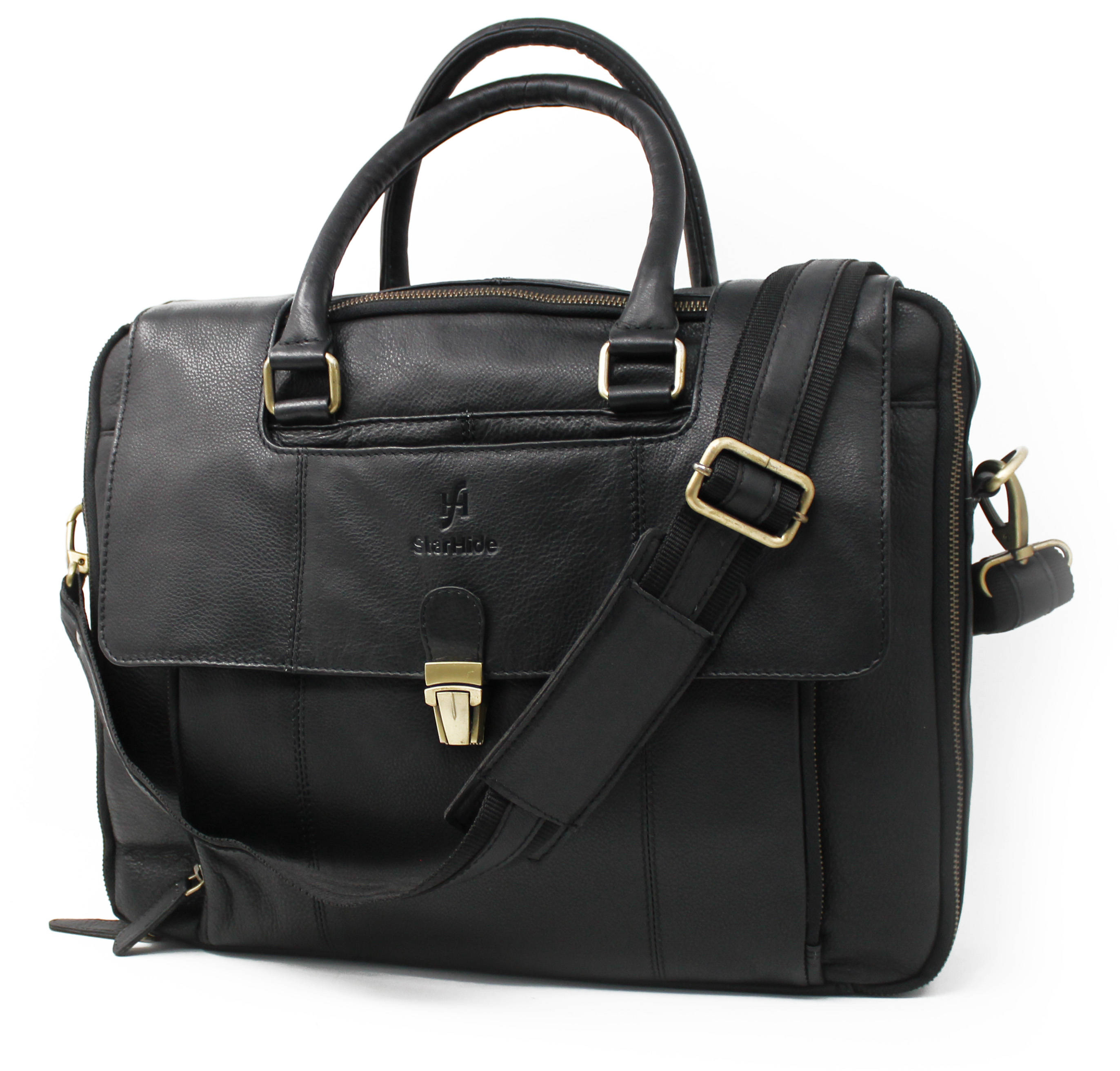 15 Laptop Bag Black Genuine Leather Top Handle Handbag Etsy UK