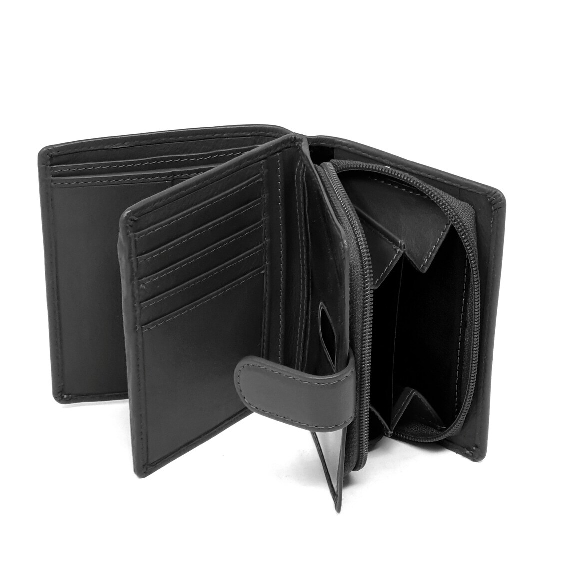 Women's RFID BLOCKING Black Leather Wallet Ladies Purse Etsy UK