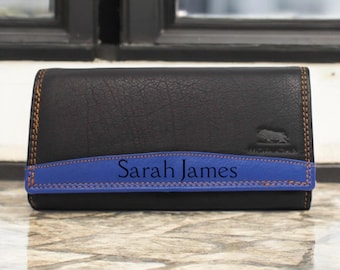 Personalised Women's Purse, Customised Ladies Leather Purse Rfid Blocking Purse, Clutch Wallet With Multiple Card Slots Roomy Compartment