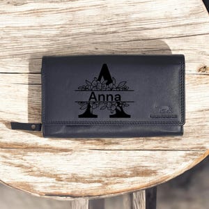 Custom Engraved Purses For Women Clutch Wallet For Women Genuine Leather Rfid Blocking High Capacity Cardholder Best Gift For Mom/Girlfriend