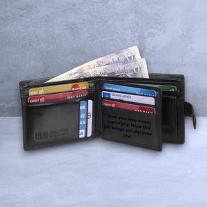Cartera personalizada para hombre / Cartera de cuero de primera calidad para hombre / Regalo para él / Aniversario, padrinos de boda, regalo de cumpleaños / Regalo para papá