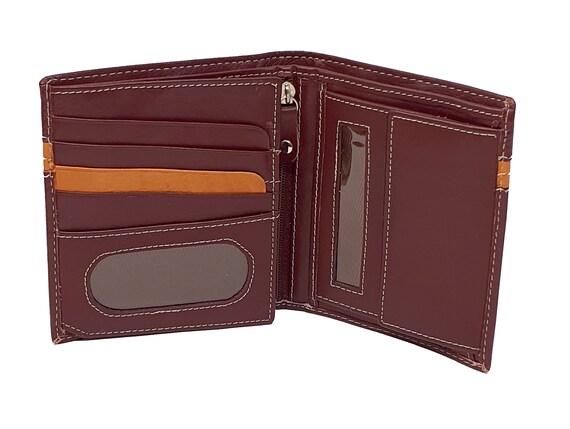 Man RFID Wallet Gents Designer Real Leather Two Tone Luxury 