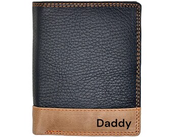 Personalized Leather RFID Wallet: Custom Engraved Bifold Purse