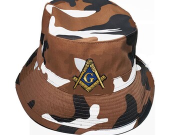 COFFEE CAMO MASONIC Bucket Hat 