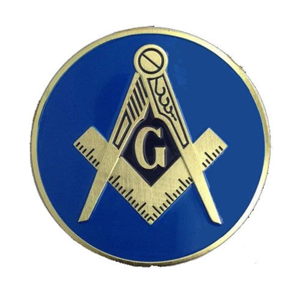 thumbnail image 2 of Masonic All Seeing Eye Car Emblem - 4 Inch Aluminum Auto Badge With Adhesive Back 2 of 14