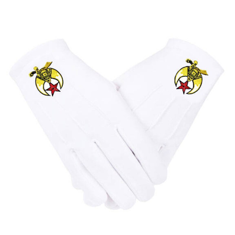 EMBROIDERED LOGO on NYLON FITS MED to XL PAST DISTRICT DEPUTY MASONIC GLOVES