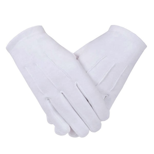 WHITE DRESS GLOVES - Cotton in 5 Sizes - For Lodge Meetings and Formal Events