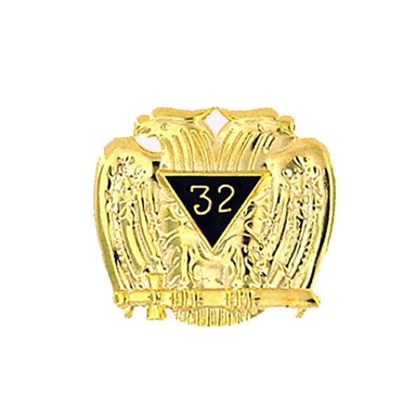 SCOTTISH RITE Lapel Pin - 32nd Degree Wings Down with Pinch Back Clasp
