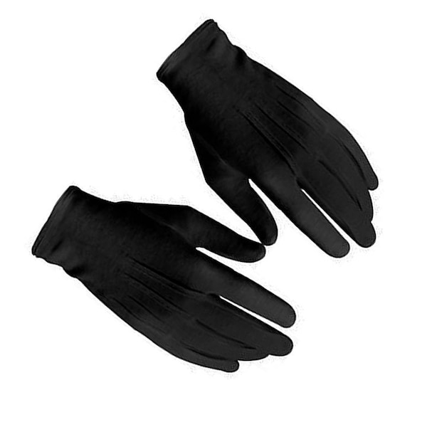 BLACK DRESS GLOVES - Cotton in 4 Sizes - For Lodge Meetings and Formal Events