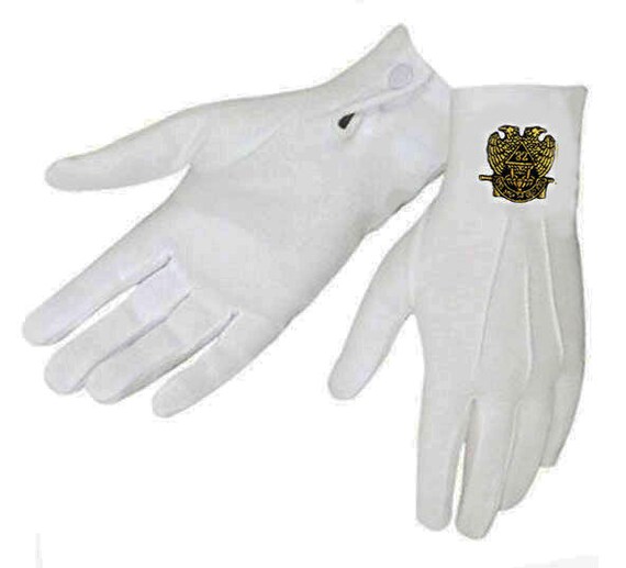 white nylon stretch gloves